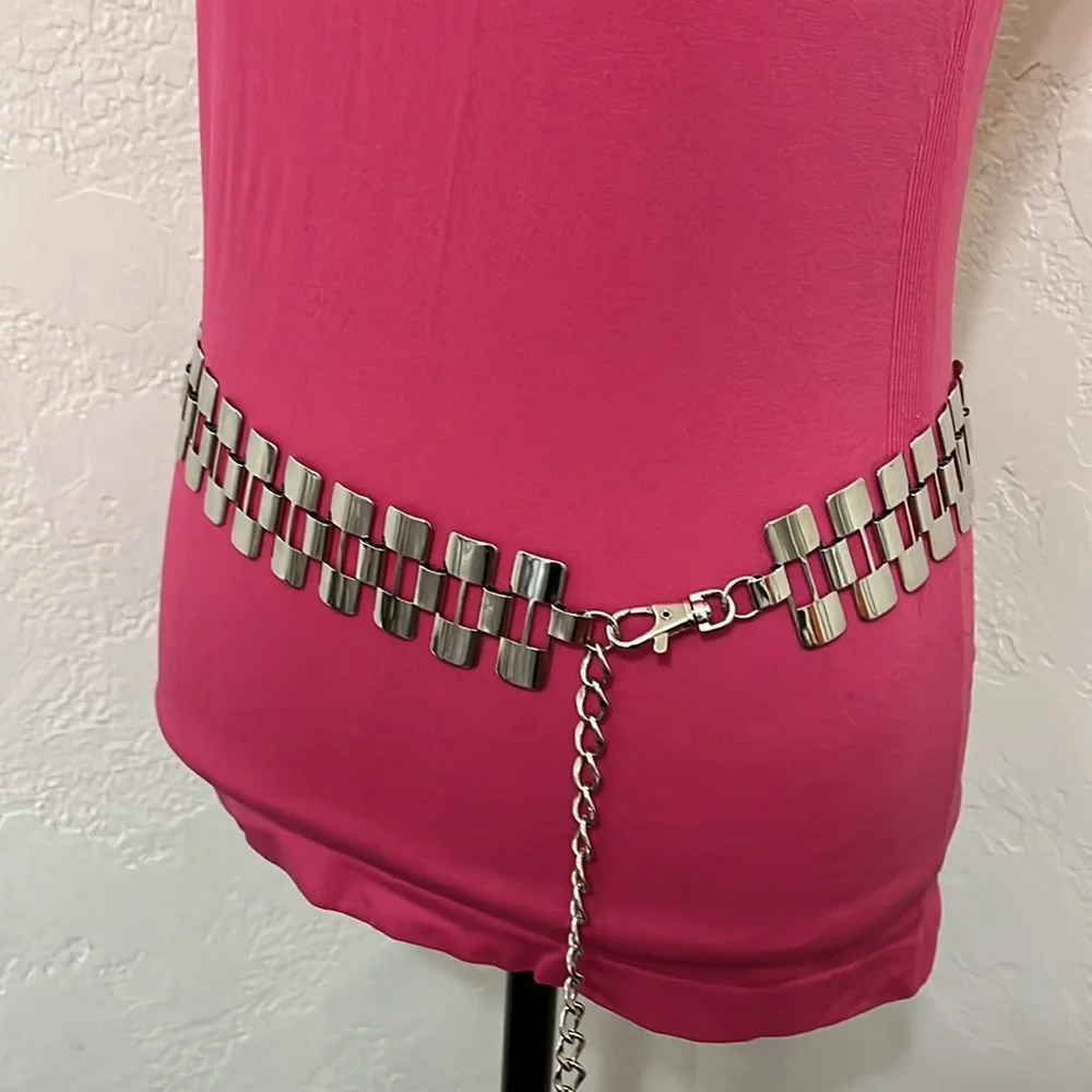 NWOT Women’s Metal Silver Tone Belt - Picture 3 of 10